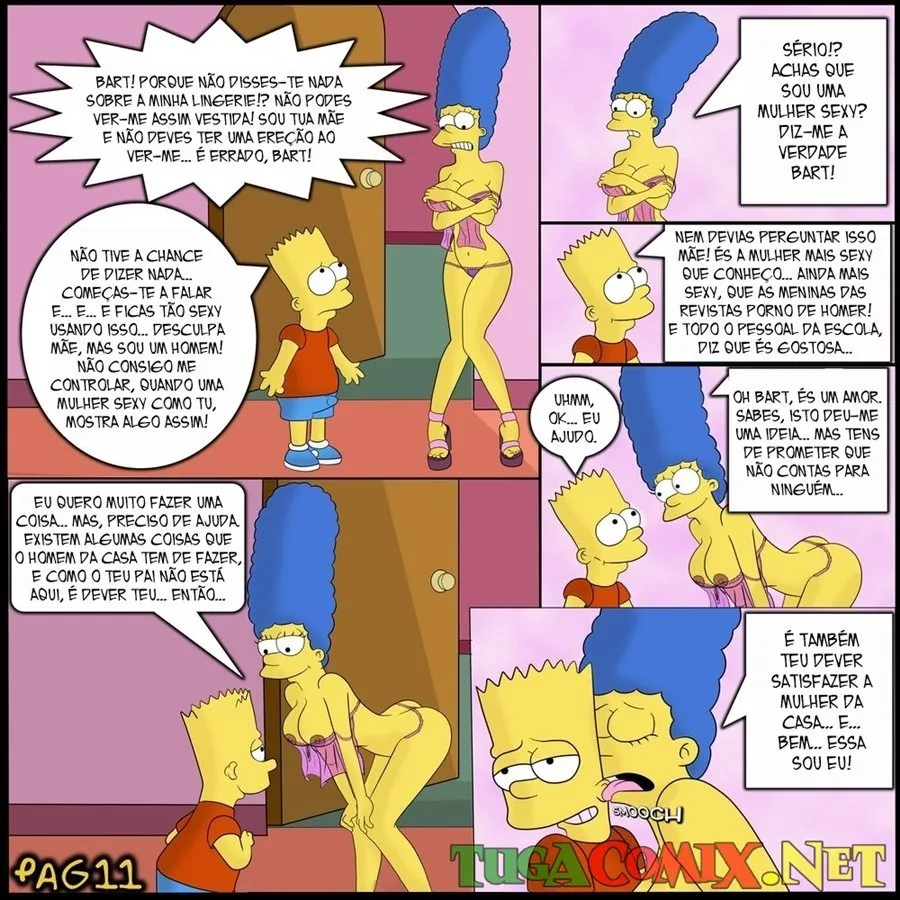 Os Simpsons Hentao : Marge subindo pelas paredes e fodendo com o Bart