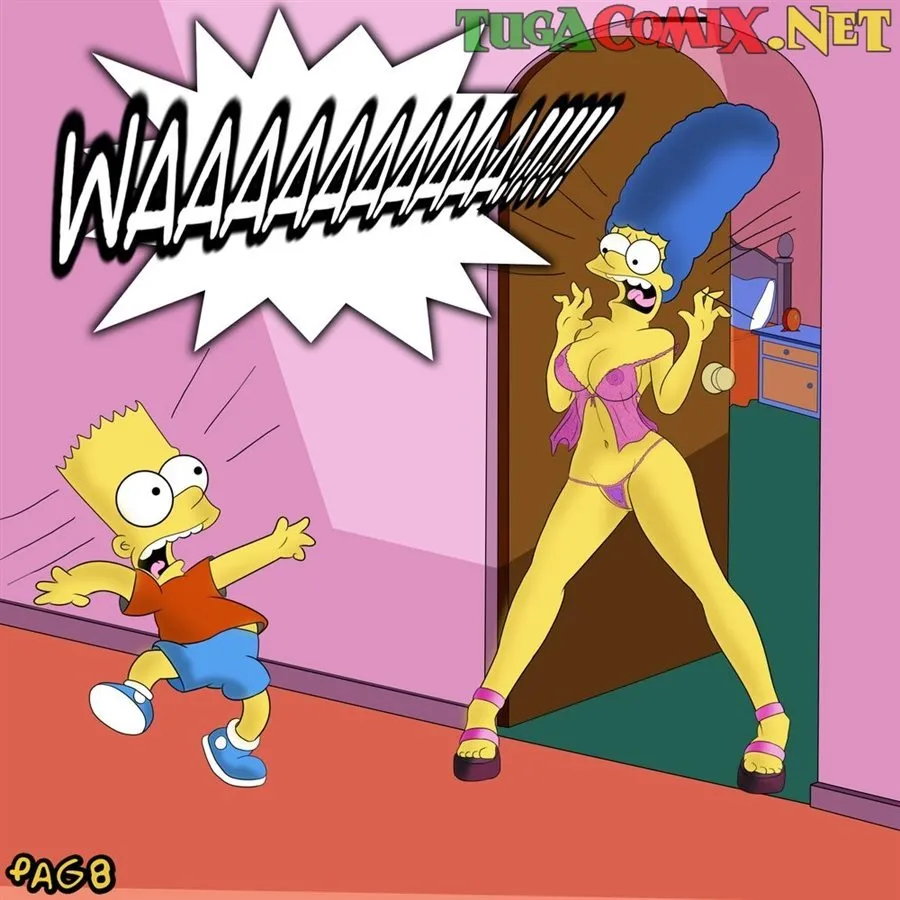 Os Simpsons Hentao : Marge subindo pelas paredes e fodendo com o Bart