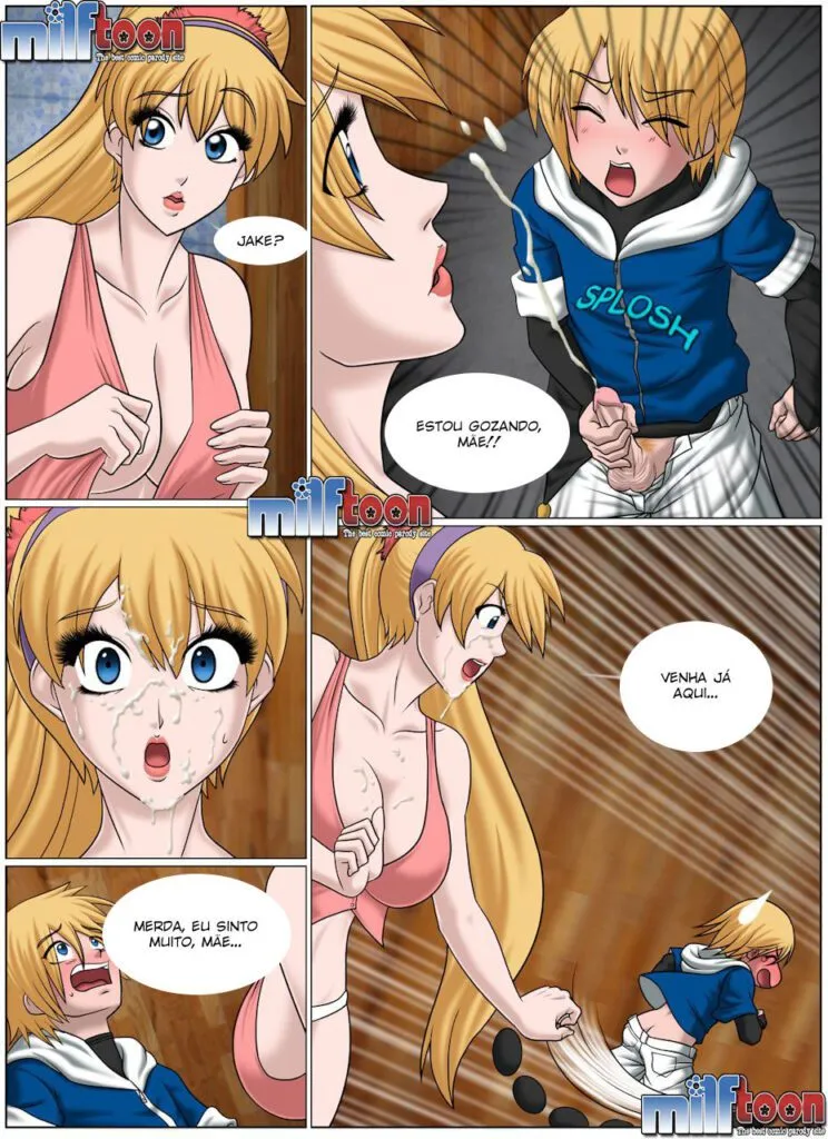 Mãe hentai - Transo com minha mãe loira e ela finge que está dormindo